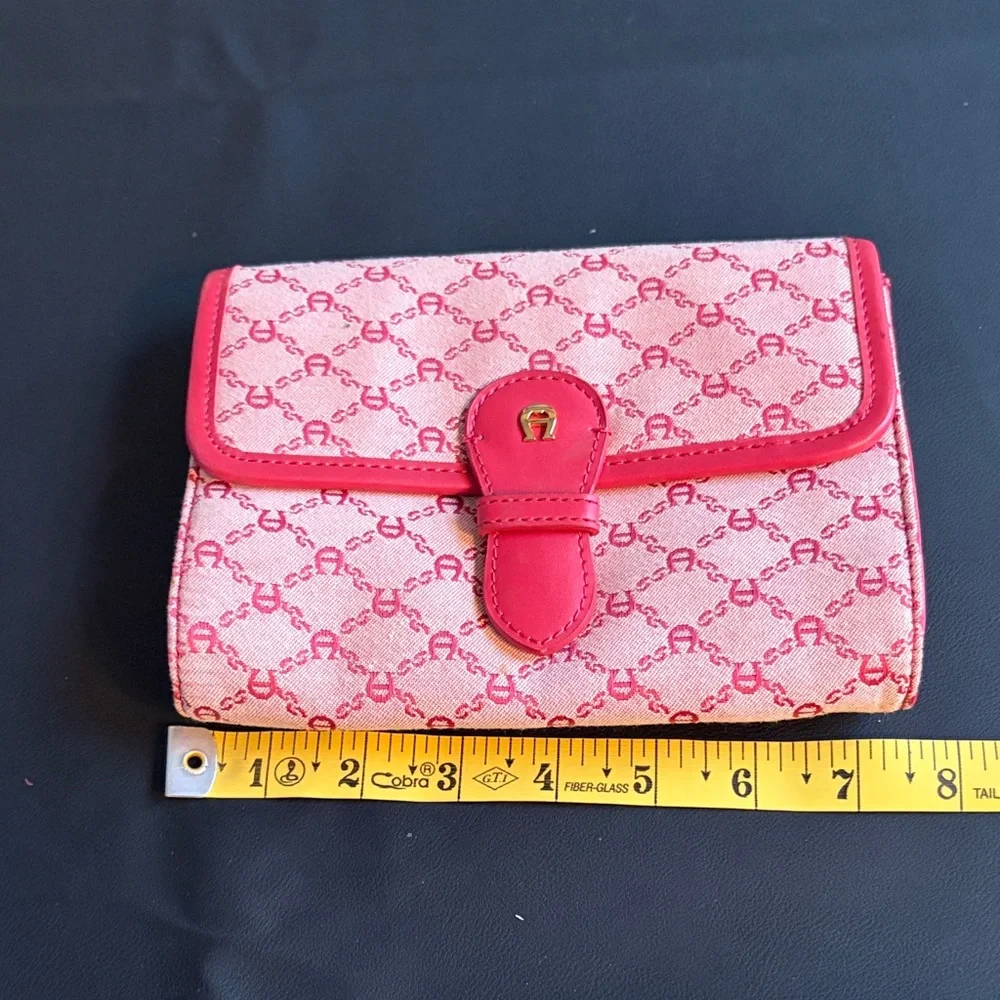 Etienne Aigner Red Logo Satchel Handbag & Matching Wallet Set Y2K
